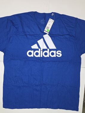 adidas Royal Blue Short Sleeve Tee with White Trefoil Logo